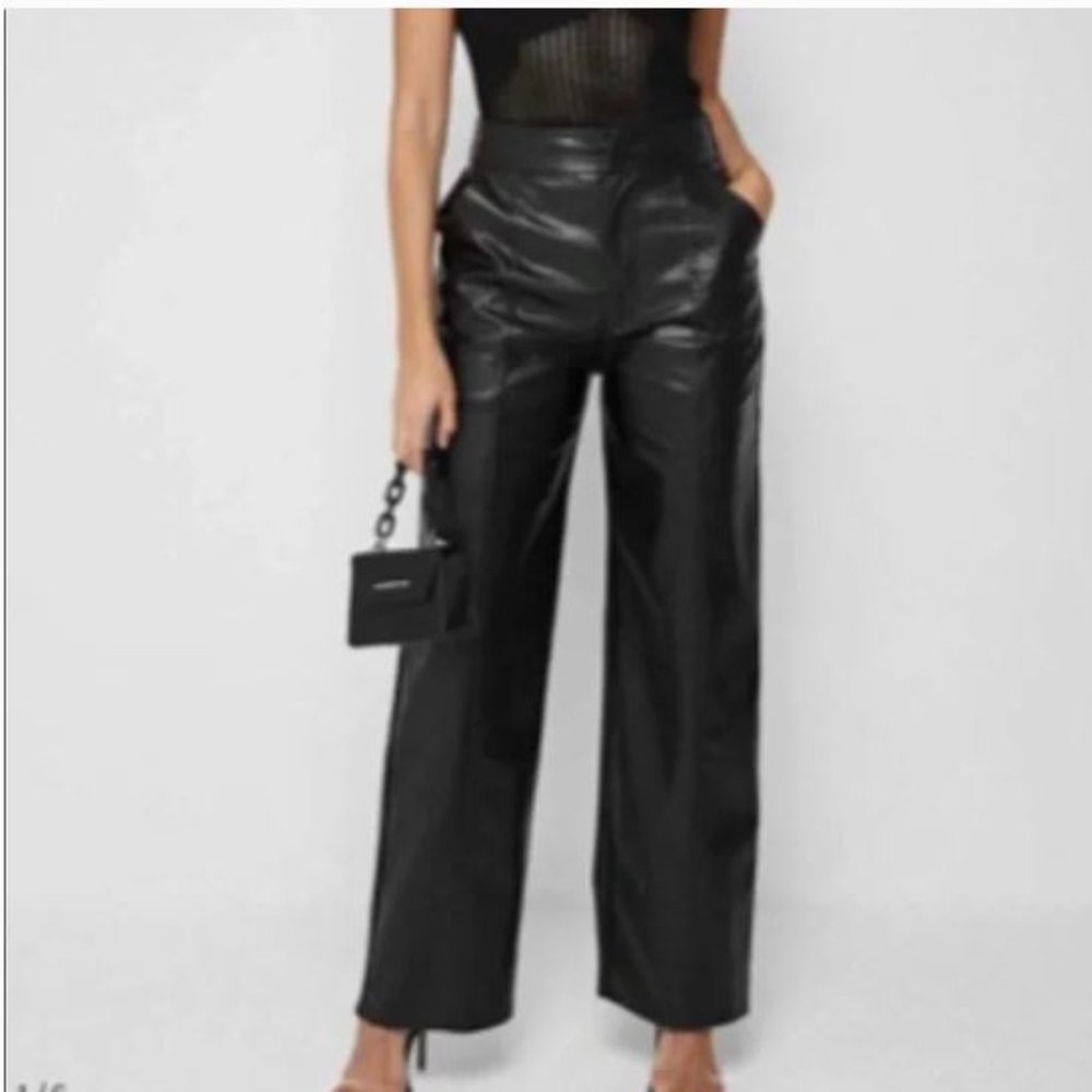 Maniere De Voir Vegan Croc Broken Heart Trousers - Black